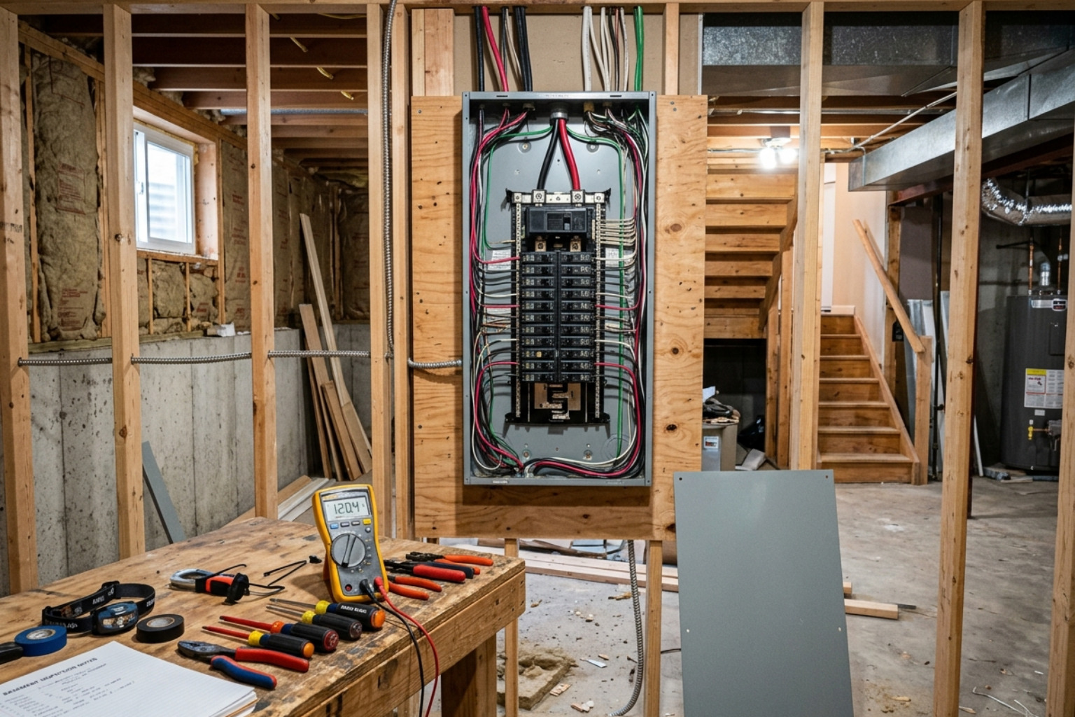 basement remodeling electrical panel inspection in a Denver home - Basement Remodeling Electrical